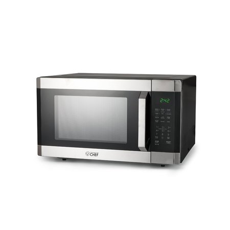 COMMERCIAL CHEF 1.6 Cu. Ft. Countertop Microwave with Touch Controls & Digital Display, Stainless Steel Microwave CHM16MS6
